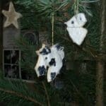 homemade christmas decorations hanging on Christmas Tree