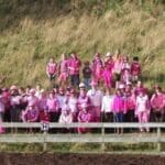 Pink Day people gathering together with the horses in support