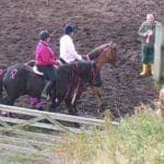 People leaving HHF with pink on themselves and horses