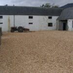 walking outside part of stables