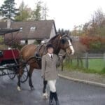 standing with the horse and carriage